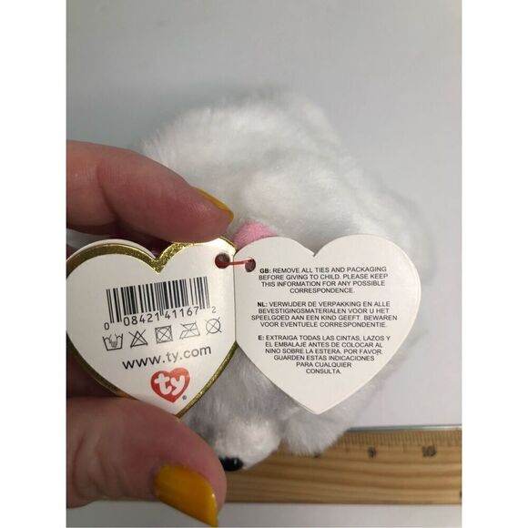 the secret life of pets fidget white fluffy dog 6 inches pink bow ty beanie baby - Picture 5 of 7